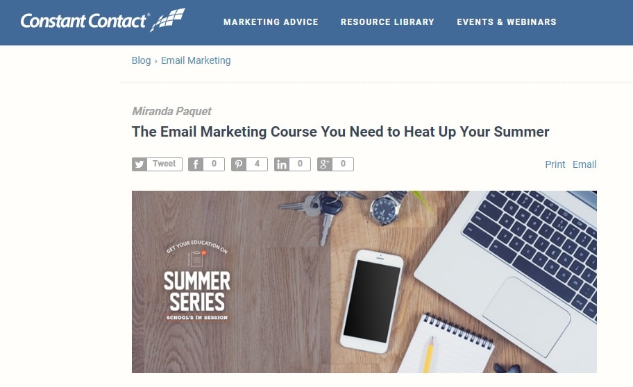 constant contact marketing course