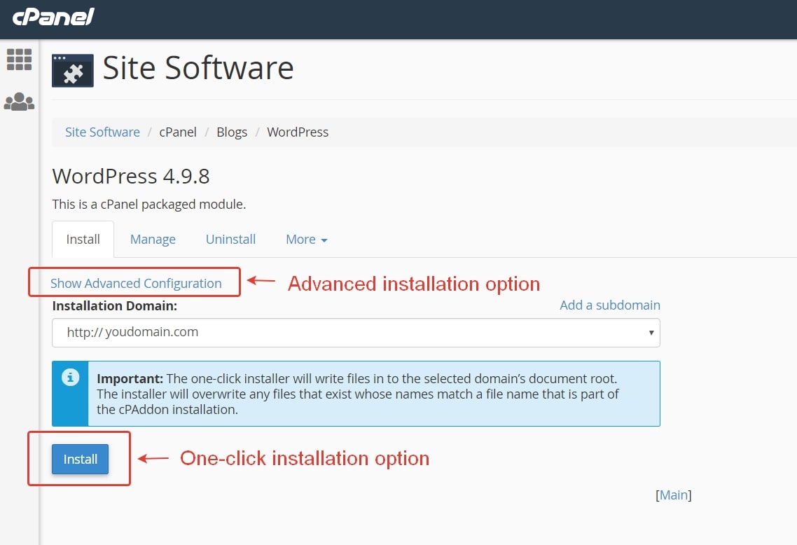 WordPress installation for a dropshipping store