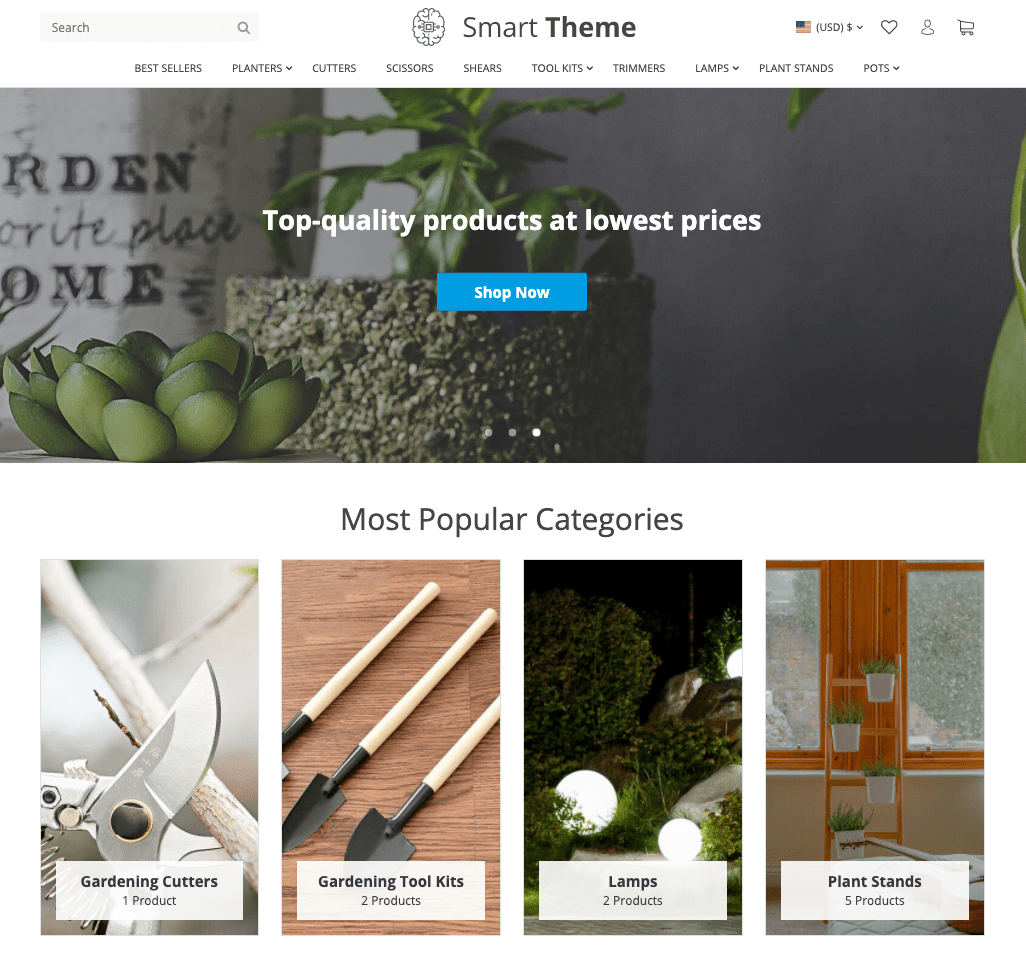 a picture that shows a brand new smart theme for online stores
