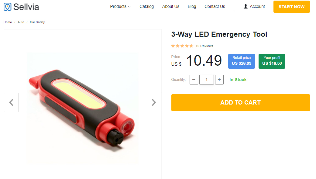 Emergency car escape tool as an example of car safety products
