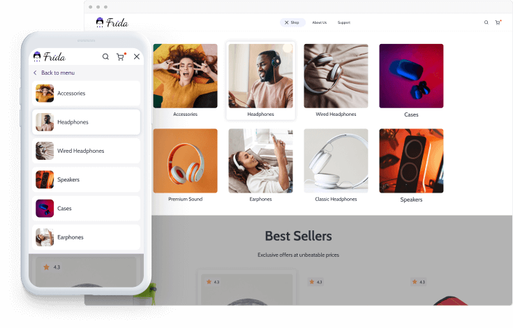a picture showing that with Frida you can add menu pictures