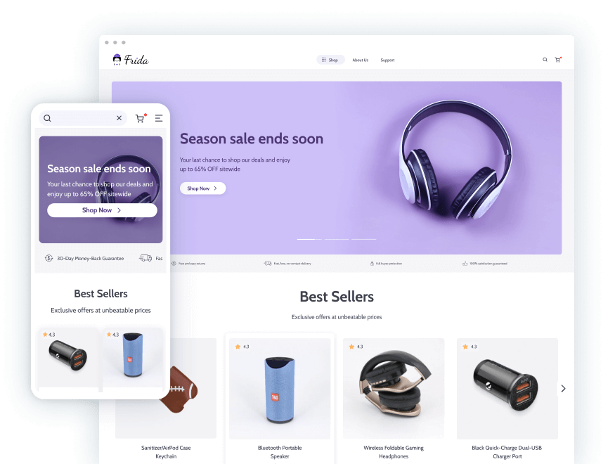 a picture showing how your store will look with Frida onboard