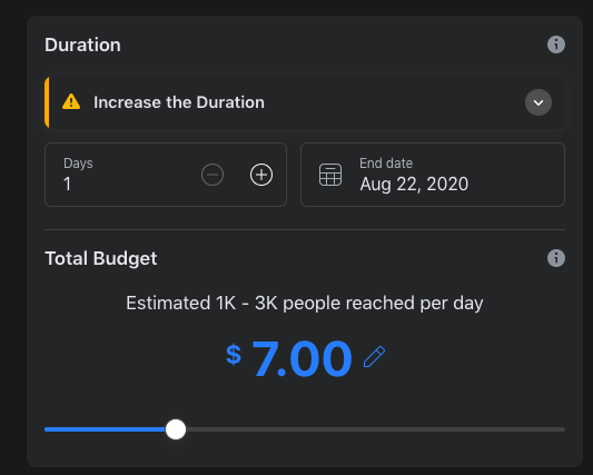 FB boost Duration