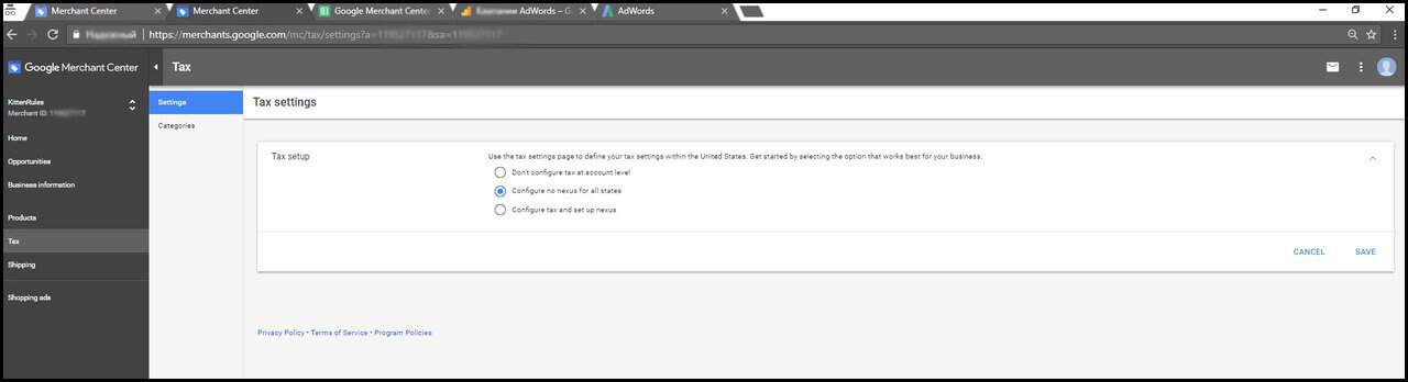 tax & shipping in Google Shoppin