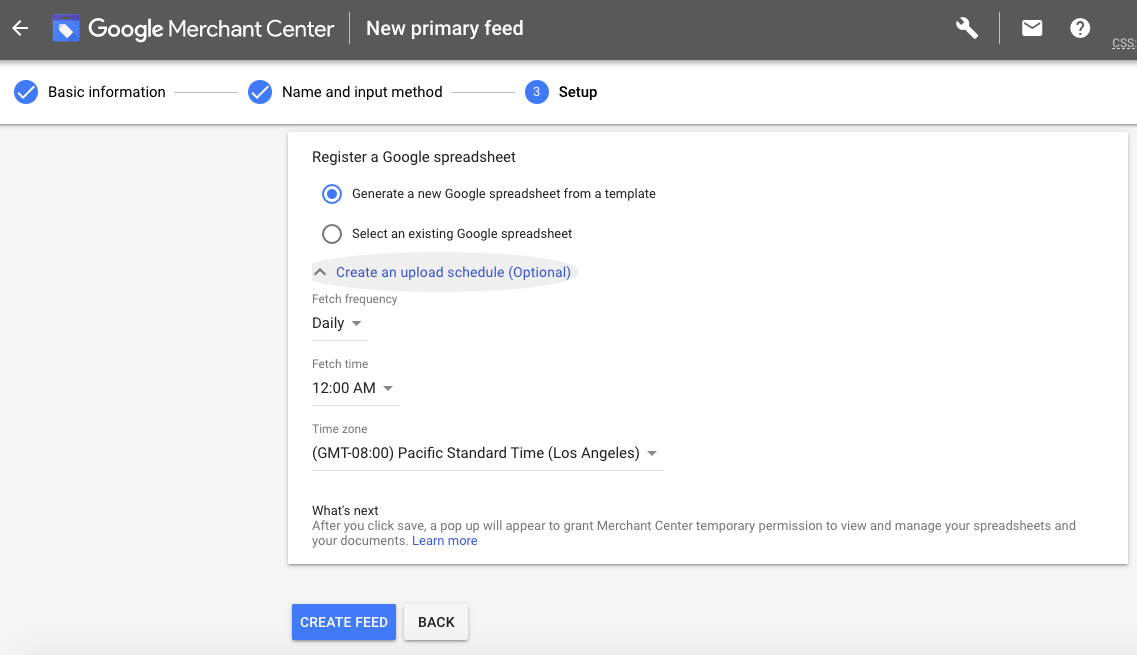 create Google Shopping Feed