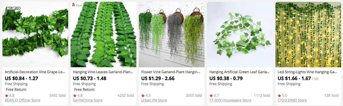 High Profit Margin Products: Decorative Vines