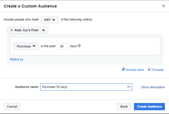 Creating Custom Audience