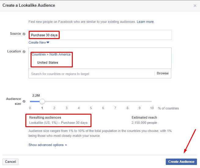 Creating Conversion Lookalike Audience on Facebook