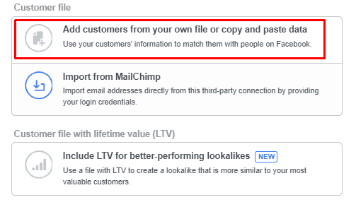 Custom Email FB Audience