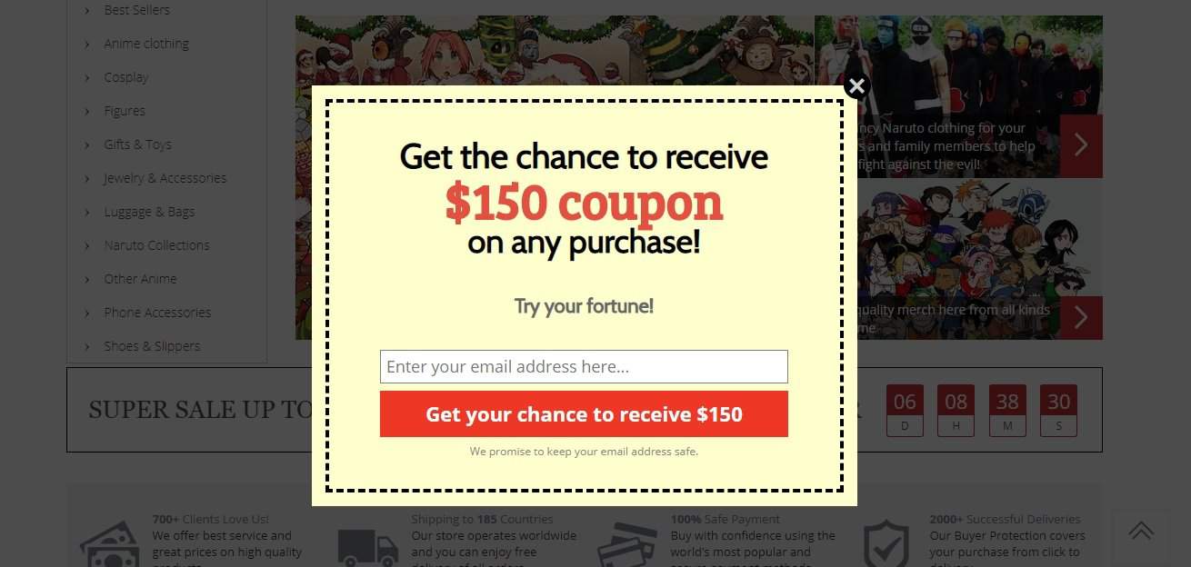 a picture showing an example of email subscription installation
