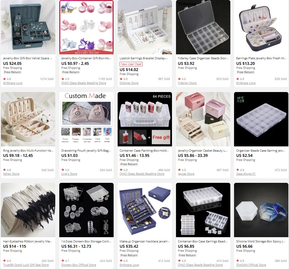 What to dropship with jewelry: storage boxes
