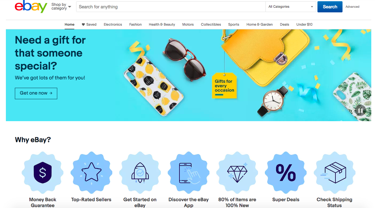 eBay main page