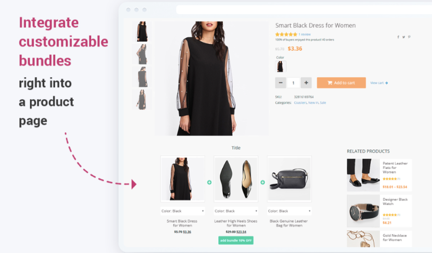 Product Bundle llets you to create attractive product sets and inspire larger scale purchases