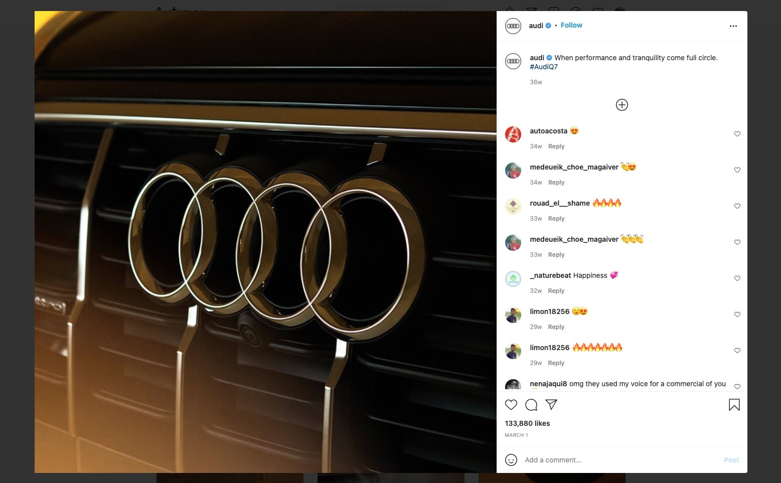 a picture showing the logo of Audi