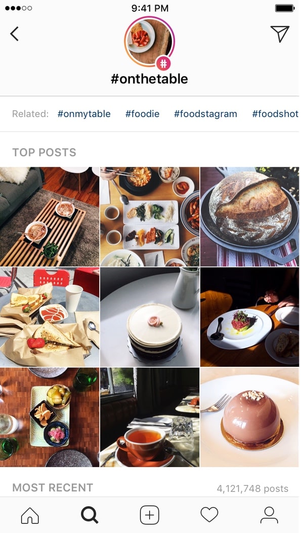 a picture what's a search by hashtags on Instagram