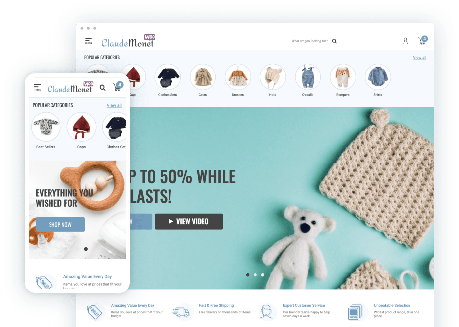 The layout of a custom dropshipping store by AliDropship