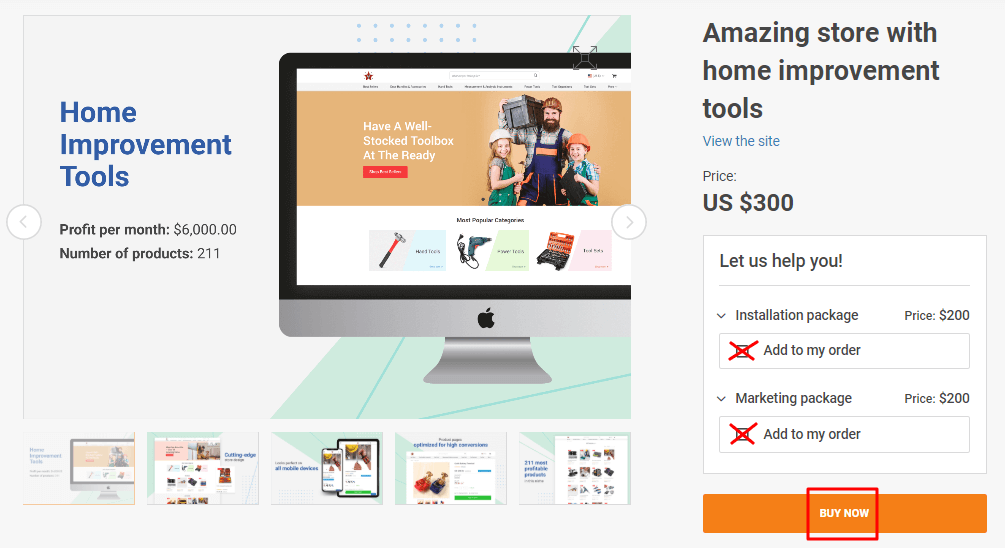 How to buy a Premium Store with no additional packages?