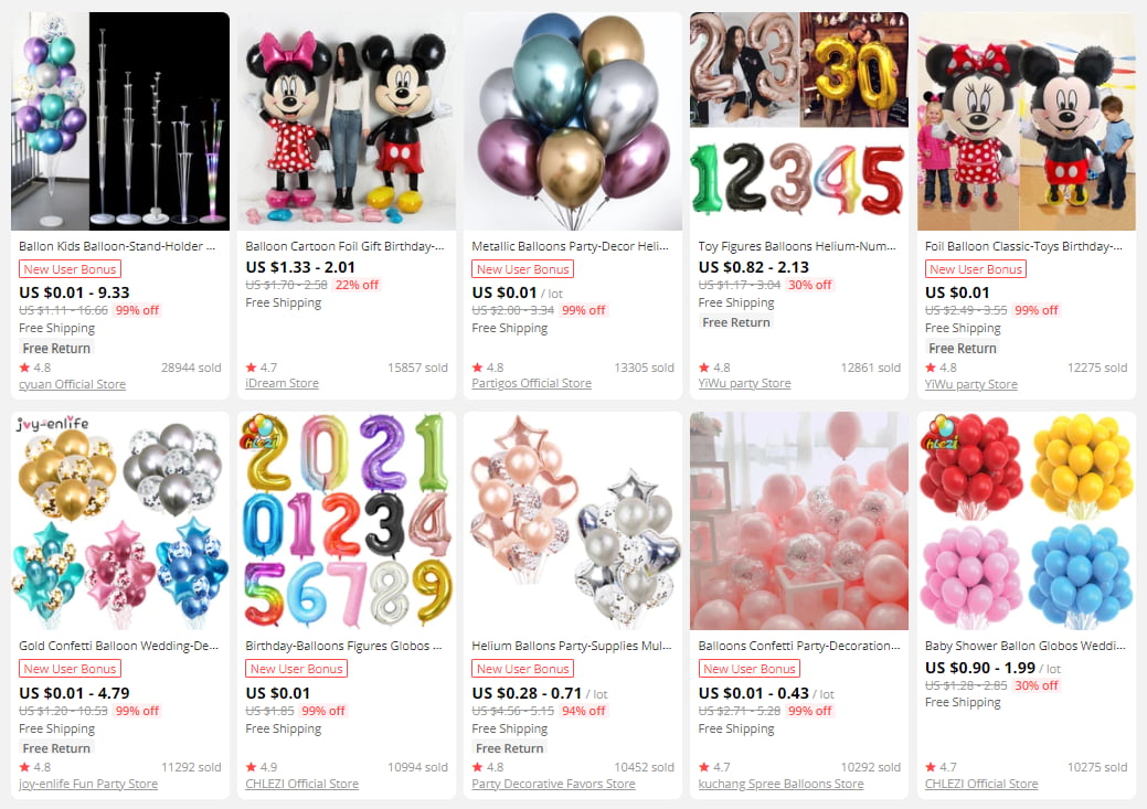 A gift-themed store cannot do without baloons