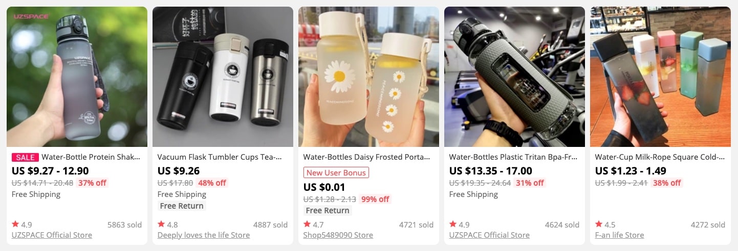 a picture showing why it is profitable to resell water bottles