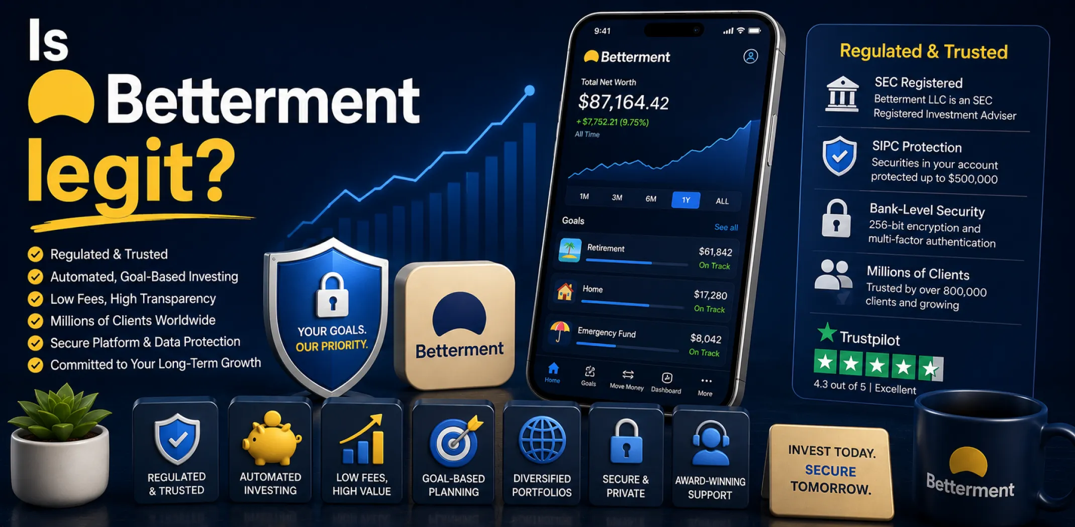 Featured image for an article answering the question "Is Betterment legit?"