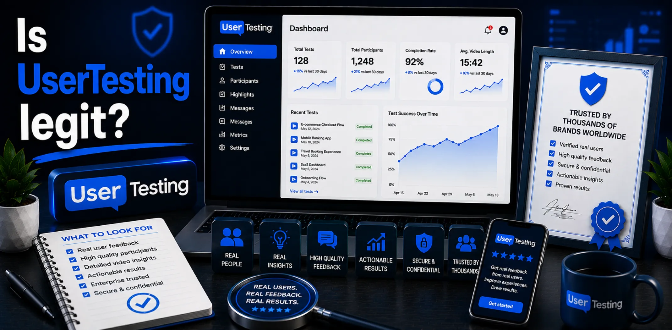 Featured image for an article answering the question "Is UserTesting legit?"