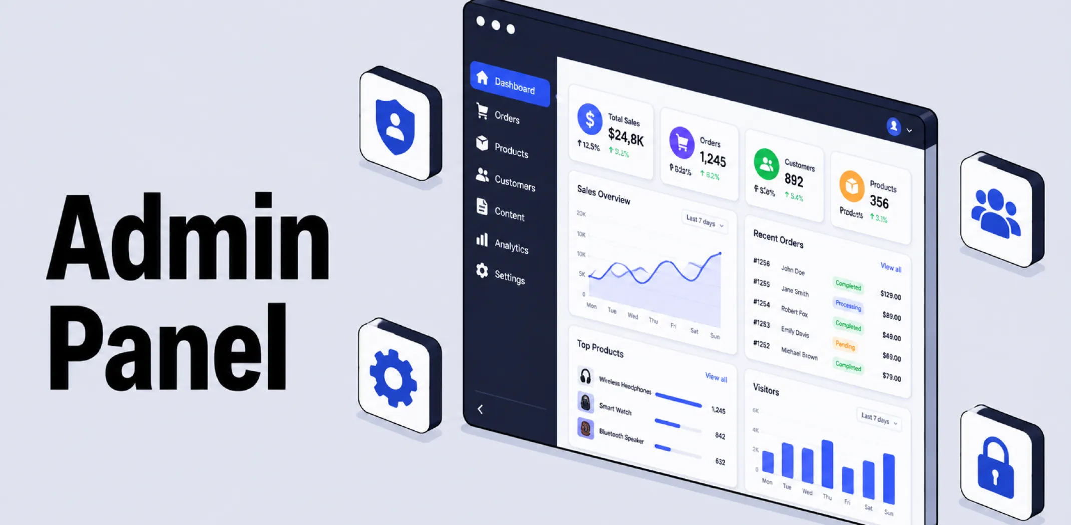 Featured image for an article about an admin panel