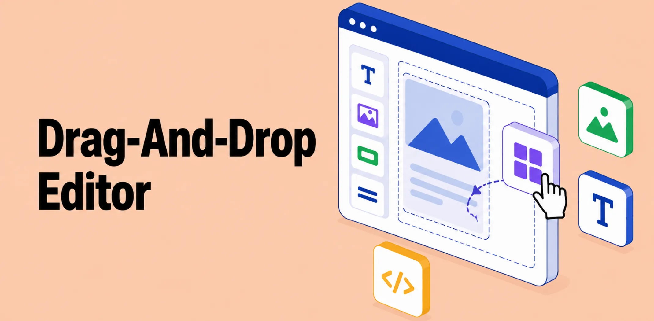 Featured image for an article about a drag-and-drop editor
