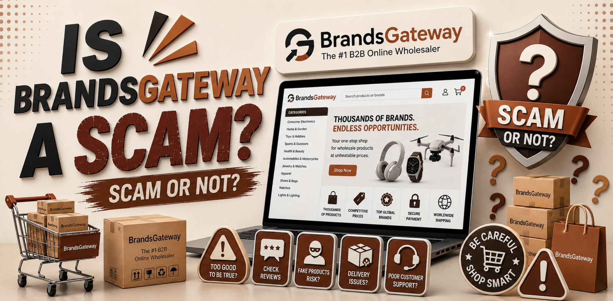 Featured image for an article about Is BrandsGateway a scam.