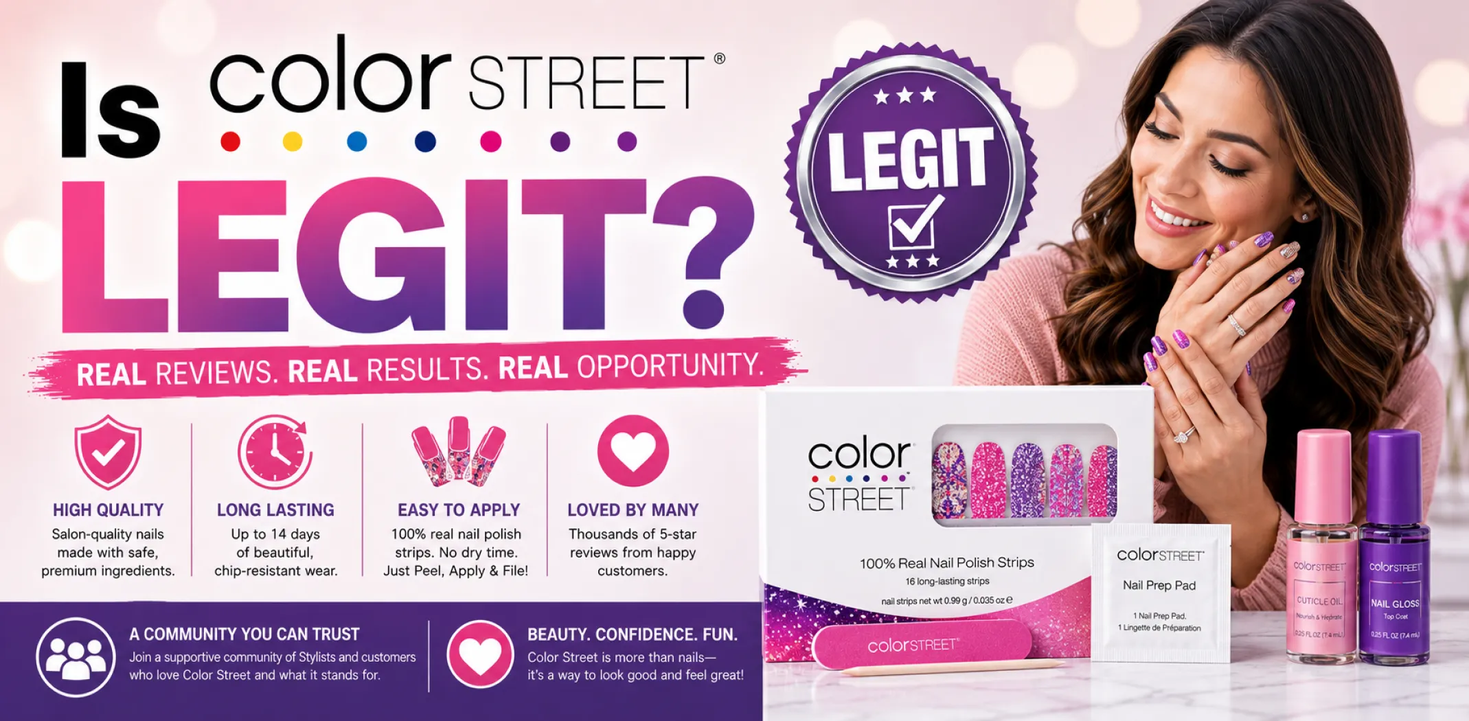 Featured image for an article answering the question "Is color Street legit?"