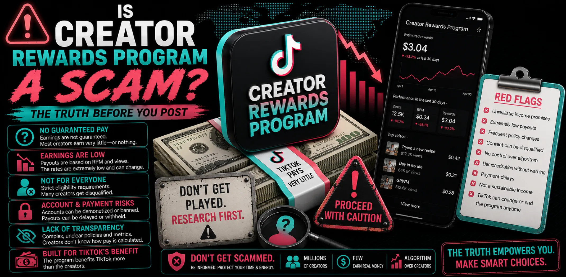 Featured image for an article answering the question "Is Creator Rewards Program a scam?"