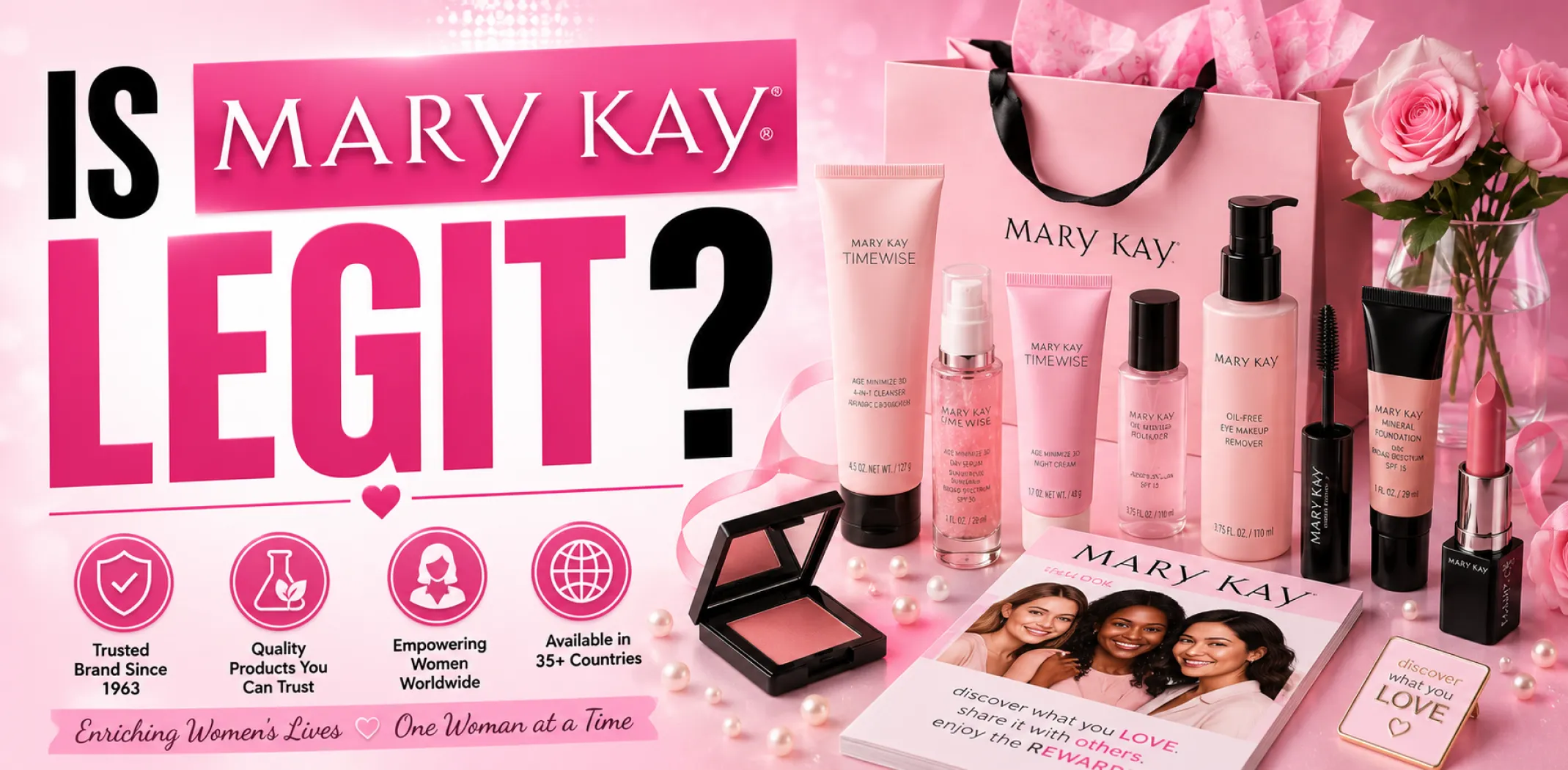 Featured image for an article answering the question "Is Mary Kay legit?"
