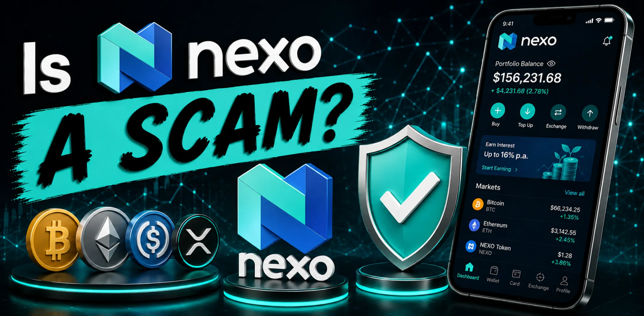Featured image for an article answering the question "Is Nexo legit?"