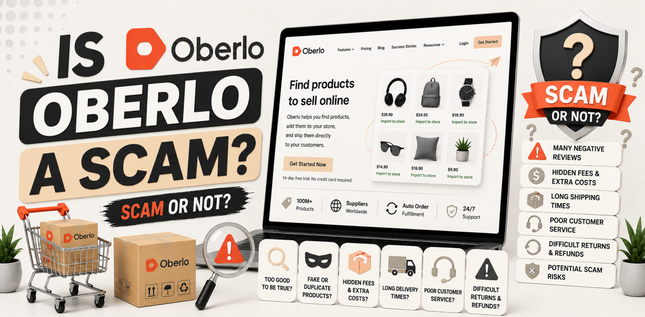Featured image for an article about Is Oberlo a scam.