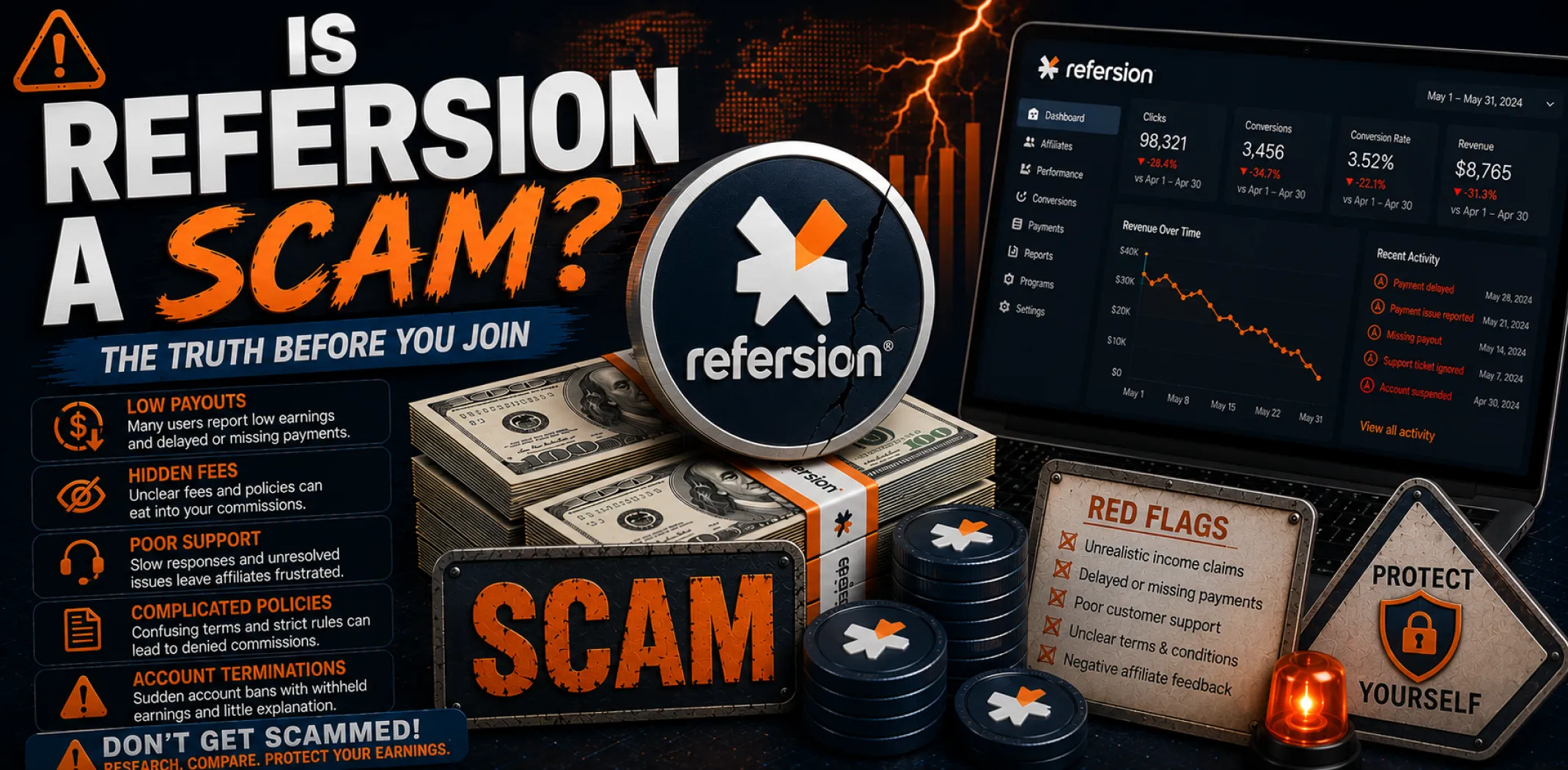 Featured image for an article answering the question "Is Refersion a scam?"
