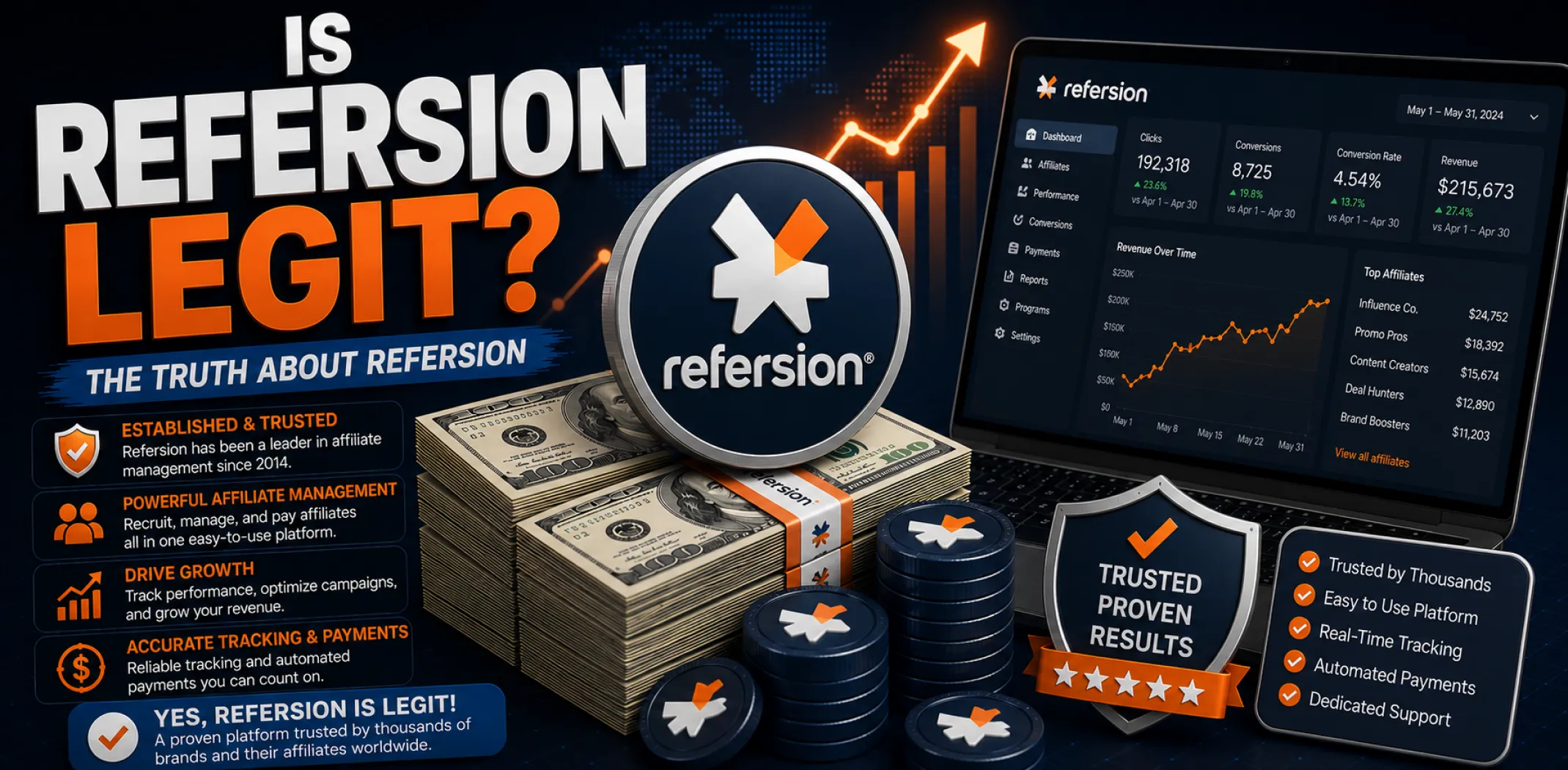Featured image for an article answering the question "Is Refersion legit?"