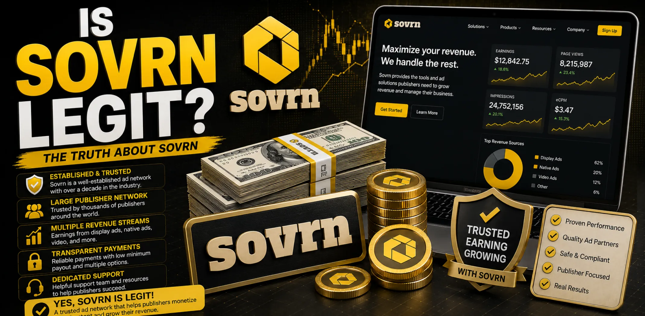 Featured image for an article answering the question "Is Sovrn legit?"