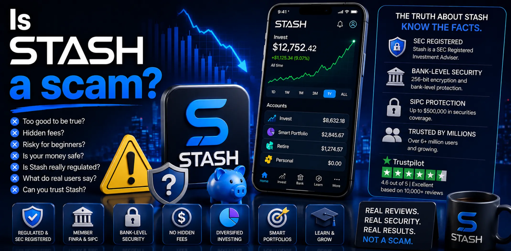 Featured image for an article answering the question "Is Stash a scam?"