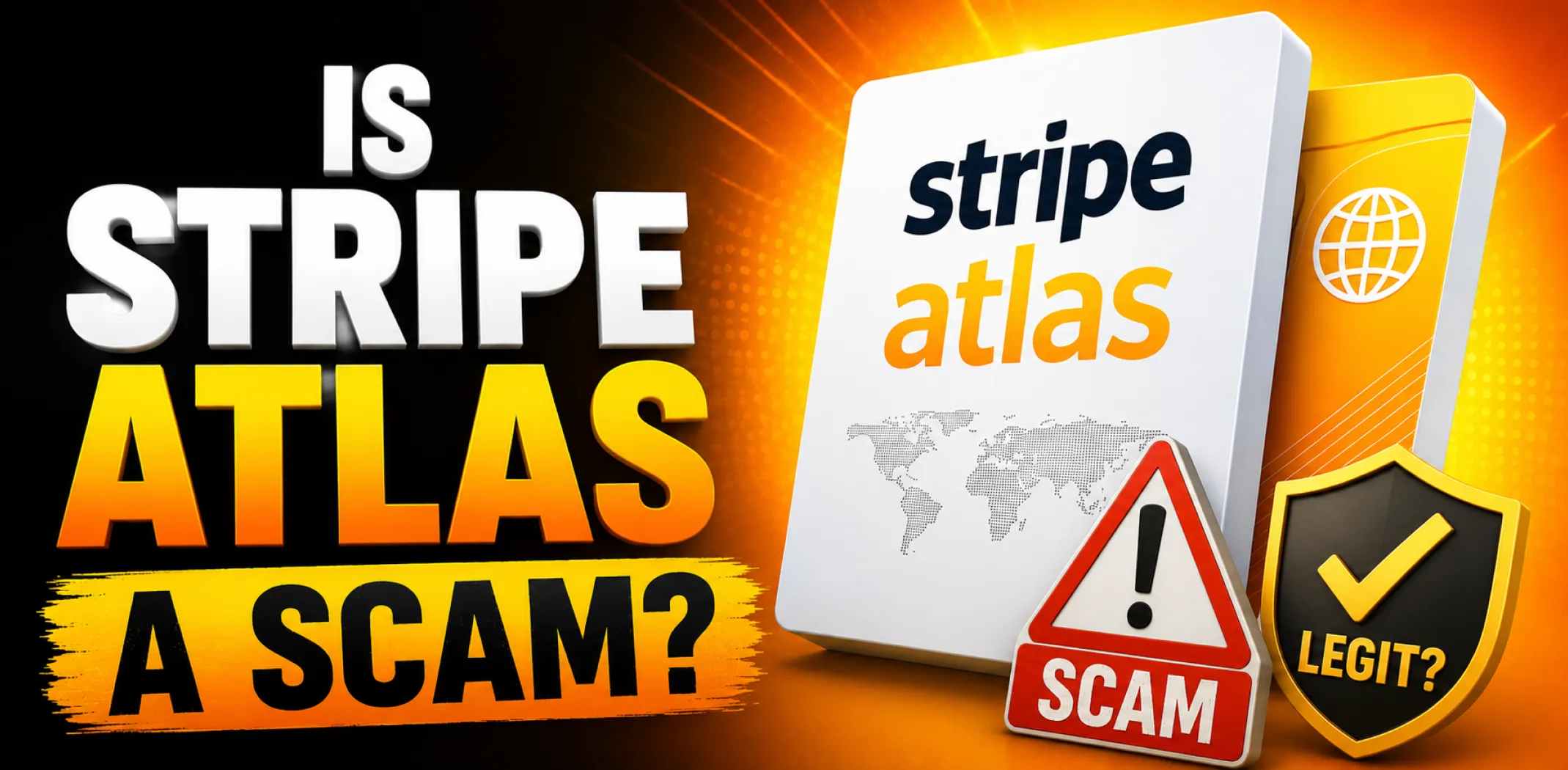 Featured image for an article answering the question "Is Stripe Atlas a scam?"
