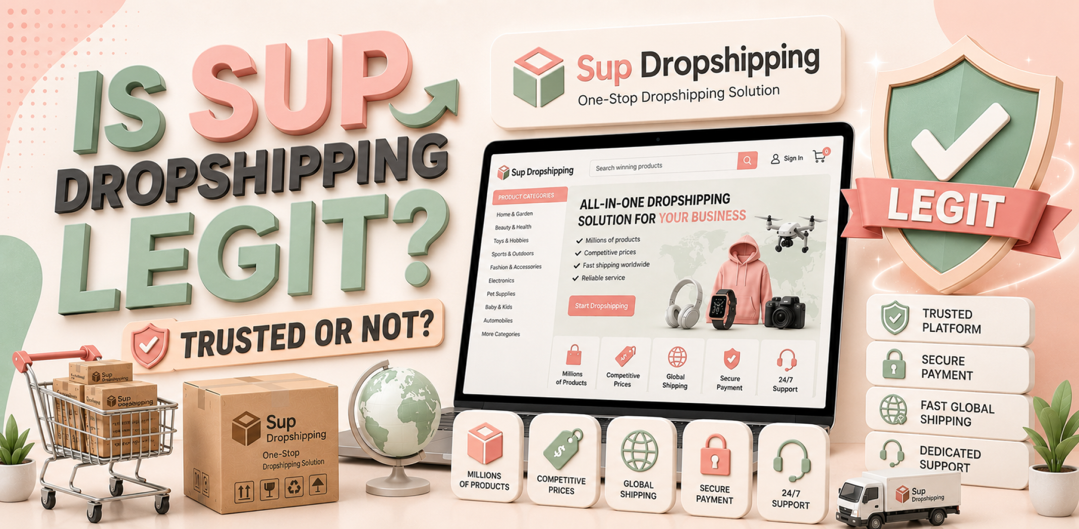 Featured image for an article about Is Sup Dropshipping legit.