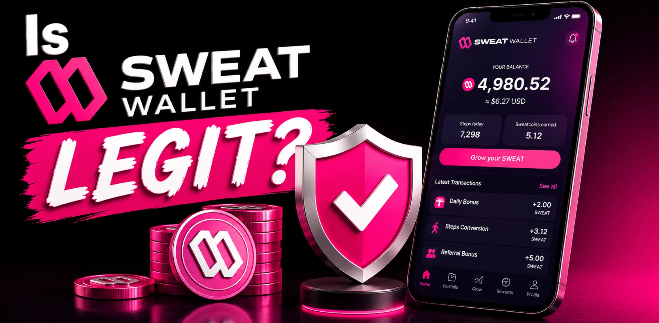 Featured image for an article answering the question "Is Sweat Wallet legit?"