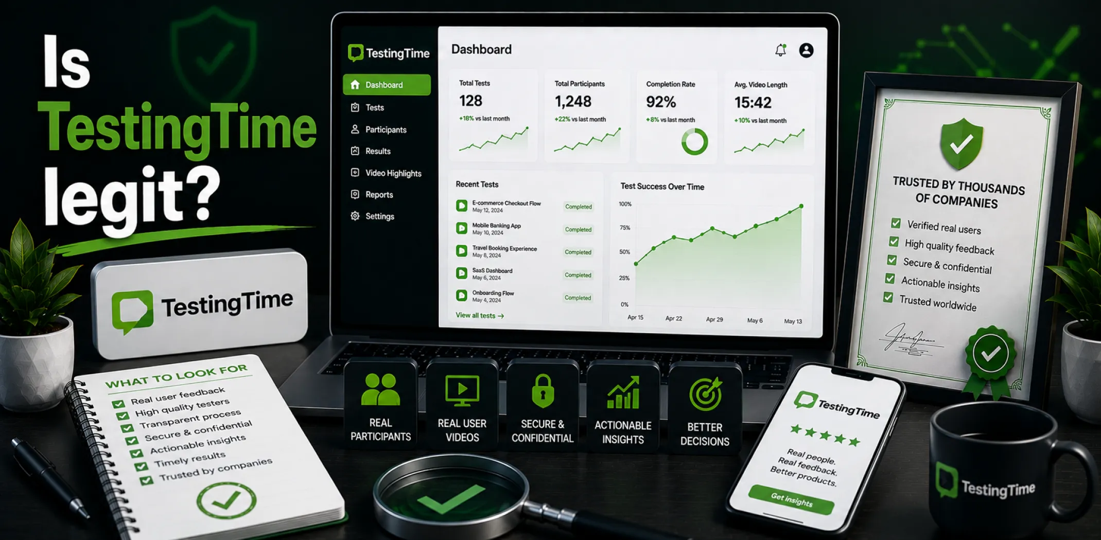 Featured image for an article answering the question "Is TestingTime legit?"